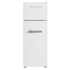 Frigidaire 7.5 cu. ft. Mini Refrigerator with Top Freezer and Rose Gold Handles in White EFR768-RGWHITE-6COM