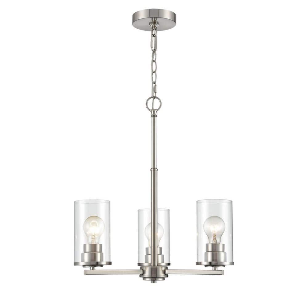 Millennium Lighting Verlana 19 in. 3-Light Brushed Nickel Chandelier ...