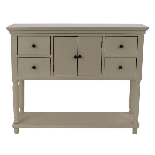 Decor Therapy Taylor Antique White 4-Drawer Console Table