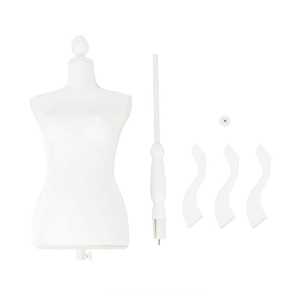 10 in. H Stand Half-Length White Hollow Foam Coating Lady Mannequin for Clo