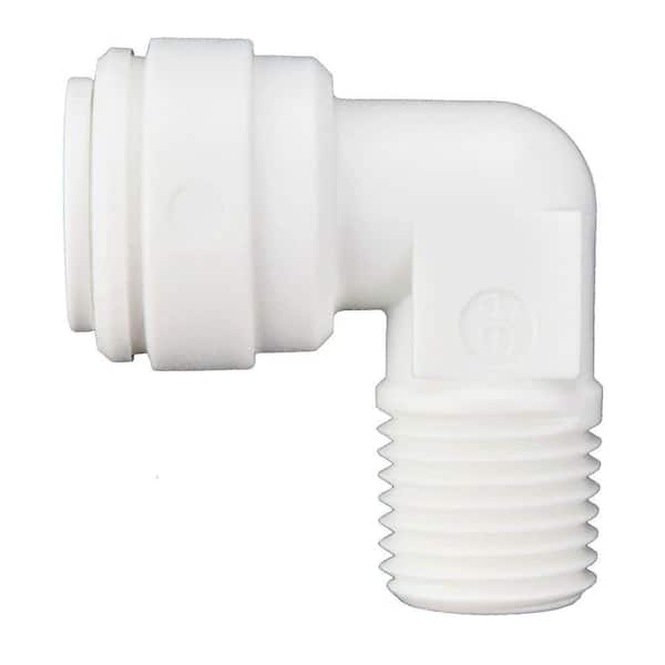 John Guest 3/8 in. Push-To-Connect x 3/8 in. MIP 90-Degree Polypropylene Elbow Adapter Fitting