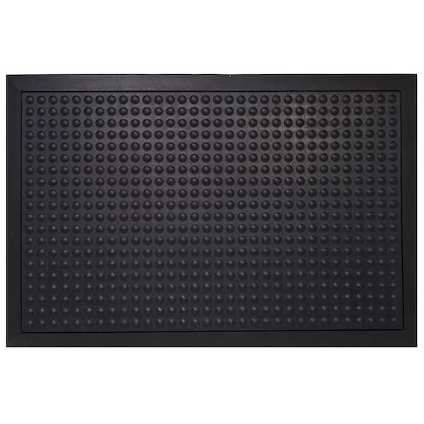 Envelor Black Durable Bubble Surface Anti-Fatigue Scraper 36 in. x 24 in. Rubber Floor Mat