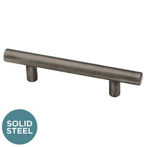 Solid Bar 3 in. (76 mm) Modern Heirloom Silver Cabinet Drawer Bar Pull