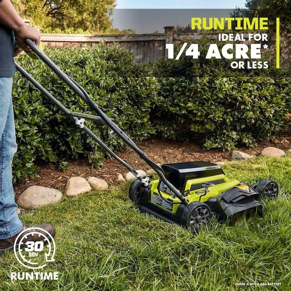 RYOBI 40-Volt 18 in. 2-in-1 Cordless Battery Walk Behind Push Lawn Mower  with 6.0 Ah Battery and Charger RY401101 - The Home Depot