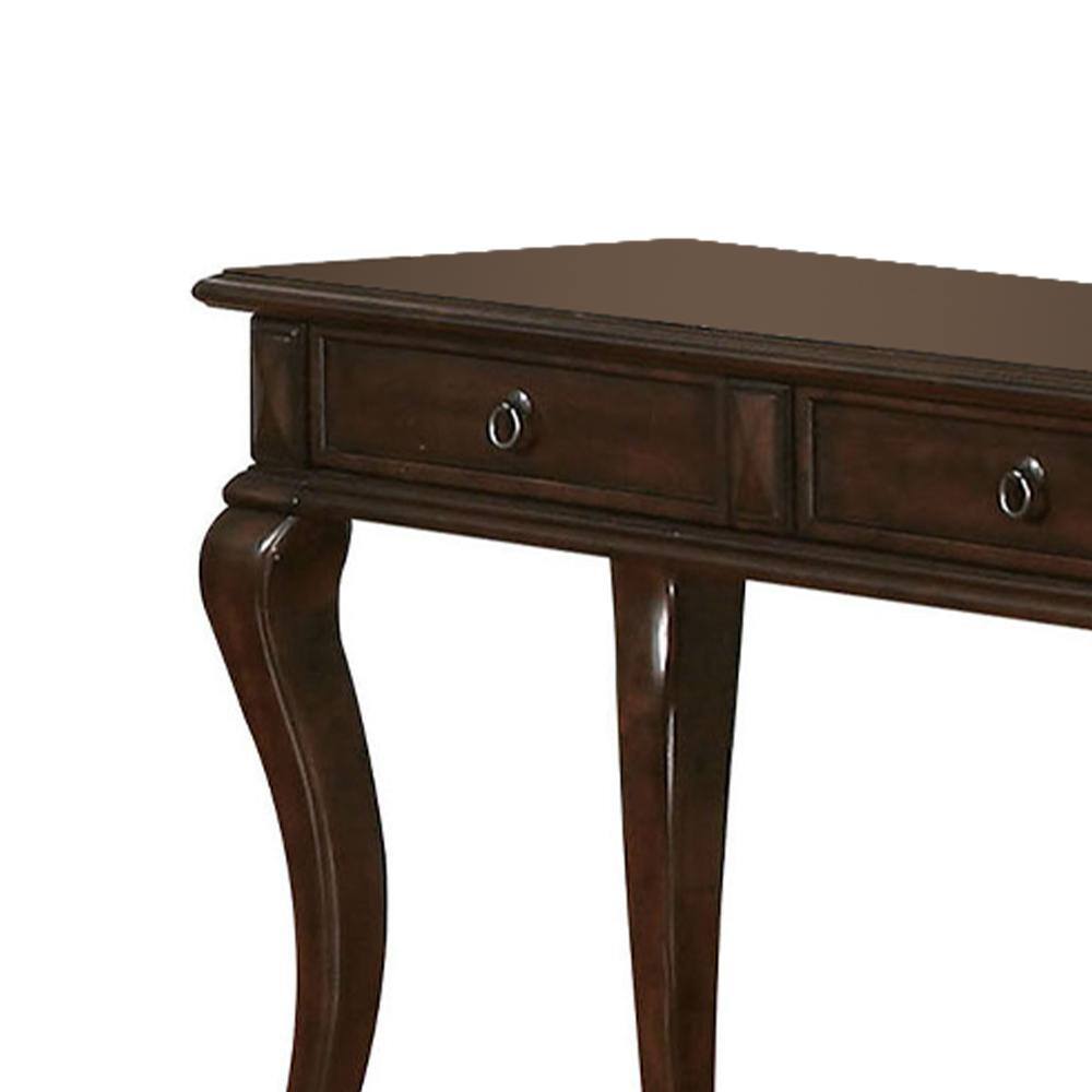 Walnut Brown Solid Wood and Metal 51'' Sofa Table with Storage
