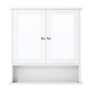 22 in. W x 23 in. H White Surface Mount Medicine Cabinet with Mirror