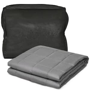 Weighted Blanket 17 lbs. Queen/King Size Cotton Blanket Glass Beads Dark Gray