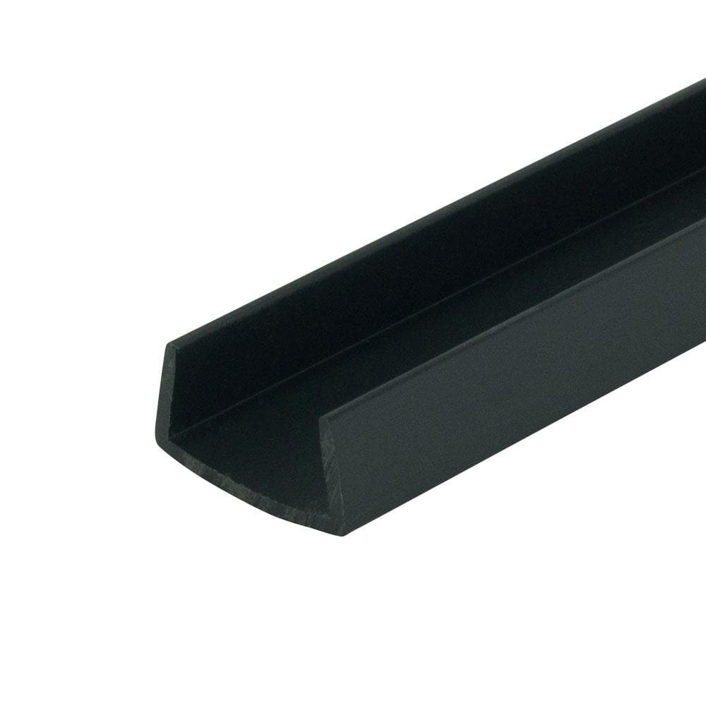 3/8 in. D x 3/4 in. W x 36 in. L Black Styrene Plastic U-Channel Moulding F