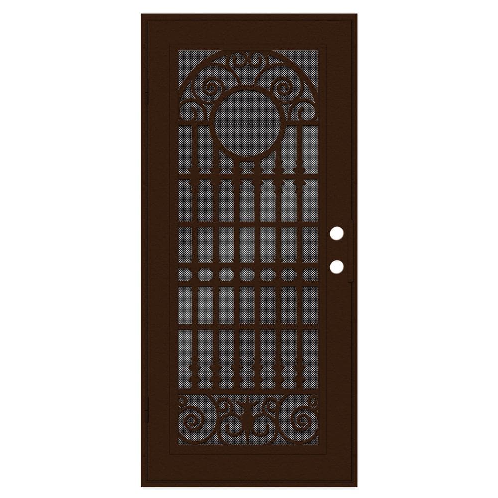 Spaniard 36 in. x 80 in. Right Hand/Outswing Copper Aluminum Security Door with Black Perforated Metal Screen price history on PriceWatchPro
