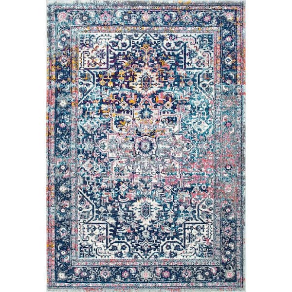 nuLOOM Persian Vintage Raylene Blue 8 ft. 10 in. x 12 ft. Area Rug
