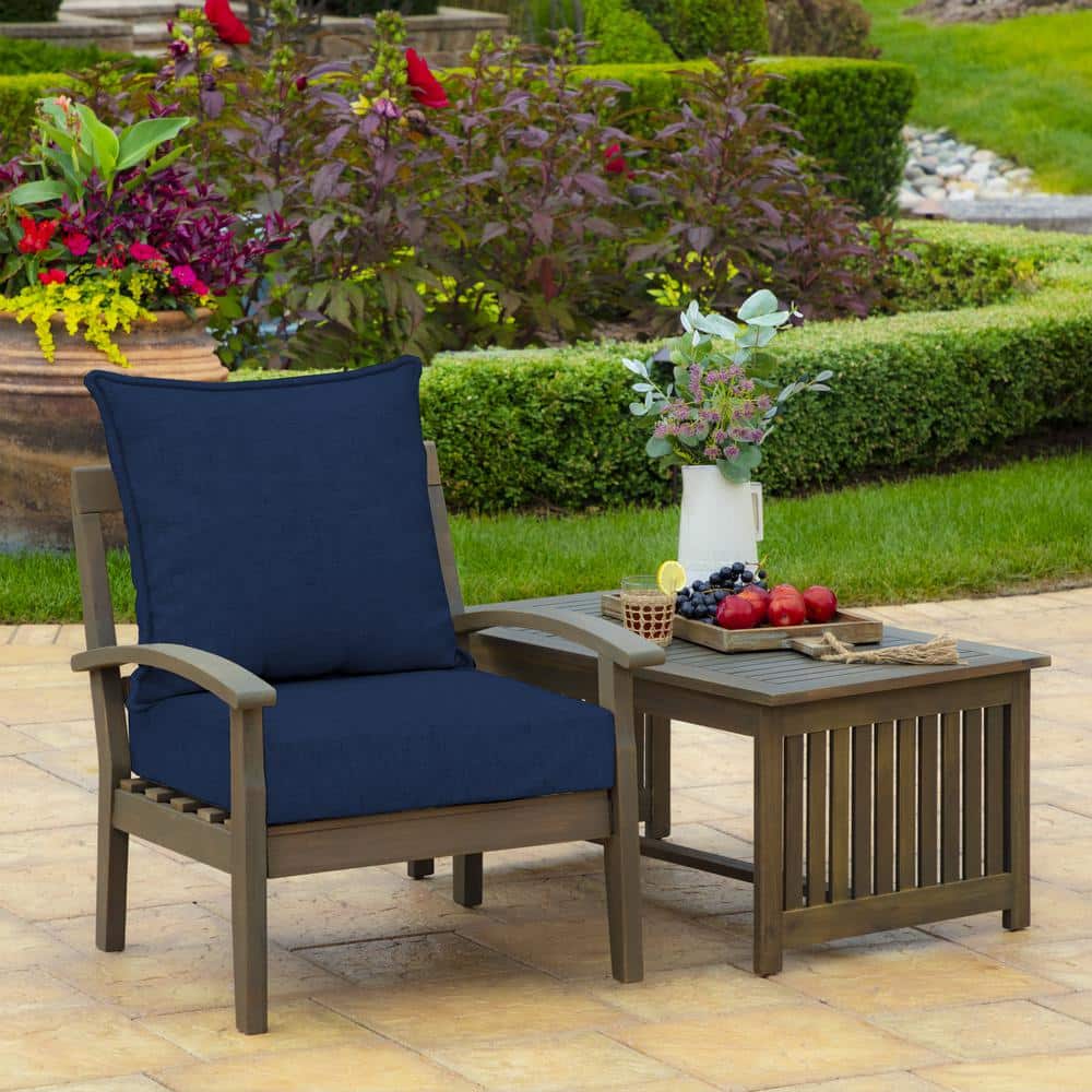 Sapphire Blue Outdoor Deep Seat Cushion Set