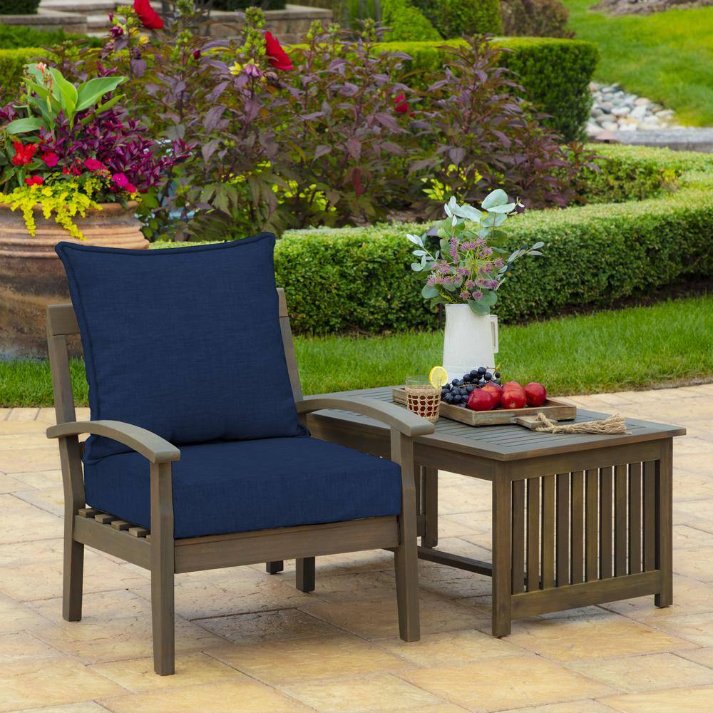 Sapphire Blue Outdoor Deep Seat Cushion Set