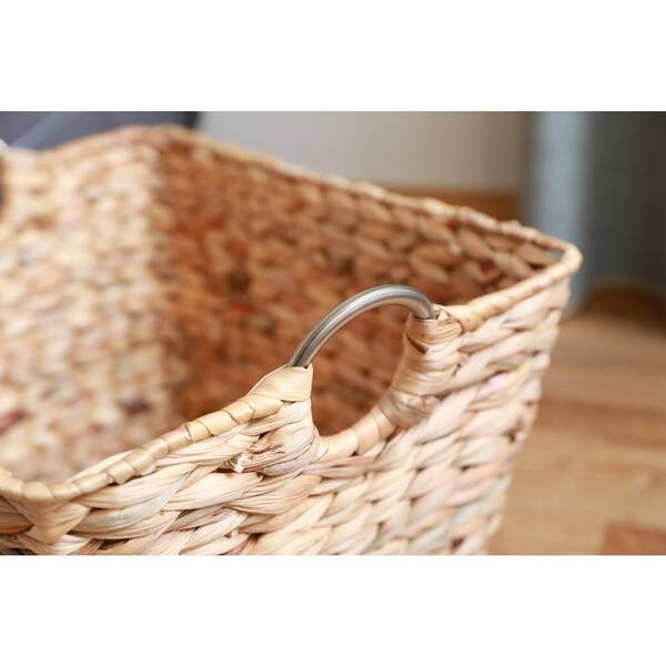 Vintiquewise Water Hyacinth Wicker Large Square Storage Laundry
