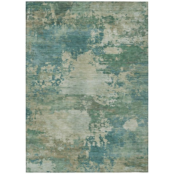 Chantille Machine Washable Indoor/Outdoor Abstract ACN2067 Teal 2 ft. 6 in. x 3 ft. 10 in. Area Rug