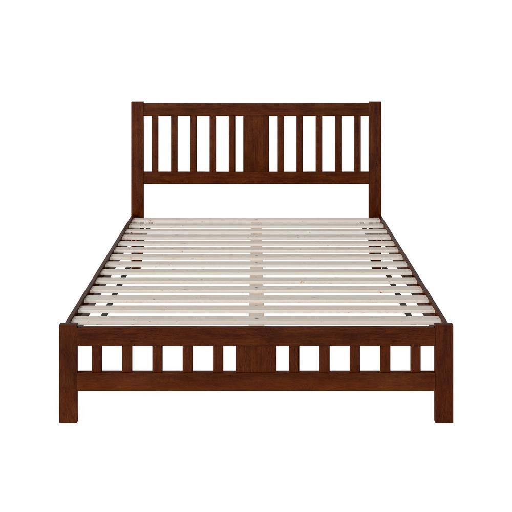 Tahoe Walnut Queen Wood Frame Bed with Slatted Headboard