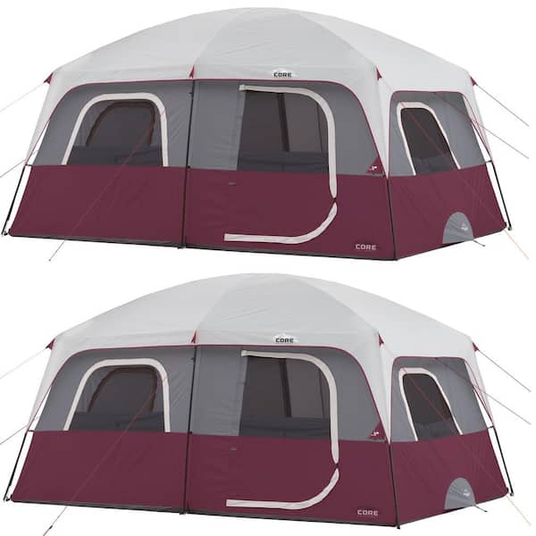 CORE Straight Wall 14 ft. x 10 ft. 10-Person Cabin Tent 2 Room and