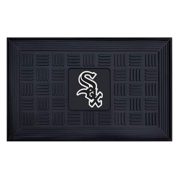 FANMATS MLB Chicago White Sox Black 19 in. x 30 in. Vinyl Indoor/Outdoor Door Mat