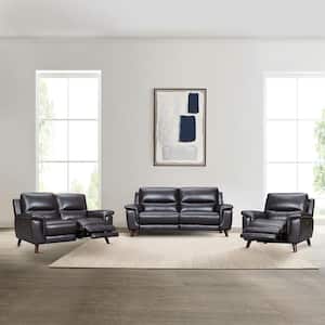 Lizette 3-Piece Brown Leather Living Room Set