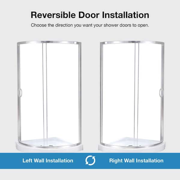 Breeze 38 in. L x 38 in. W x 76 in. H Corner Shower Kit with Reversible Sliding Door and Shower Base Breeze 38 in. L x 38 in. W x 76 in. H Corner Shower Kit with Reversible Sliding Door and Shower Base