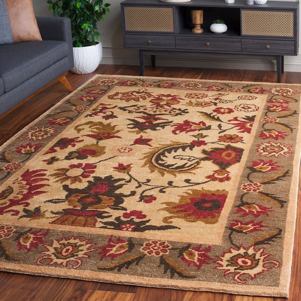 Ancient Weave 6 ft. x 9 Ivory/Sage Floral Area Rug