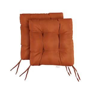 Sunbrella Canvas Rust Tufted Chair Cushion Square Back 19 x 19 x 3 (Set of 2)