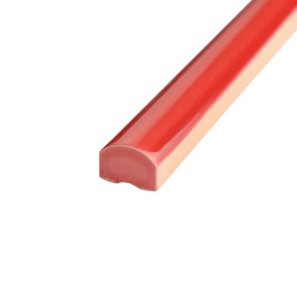 Twist Red Cherry 1/2 in. x 11-3/4 in. Glossy Ceramic Wall Tile Trim