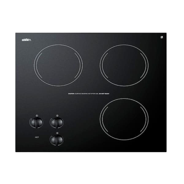 Summit Appliance 21 in. Radiant Electric Cooktop in Black with 3 Elements
