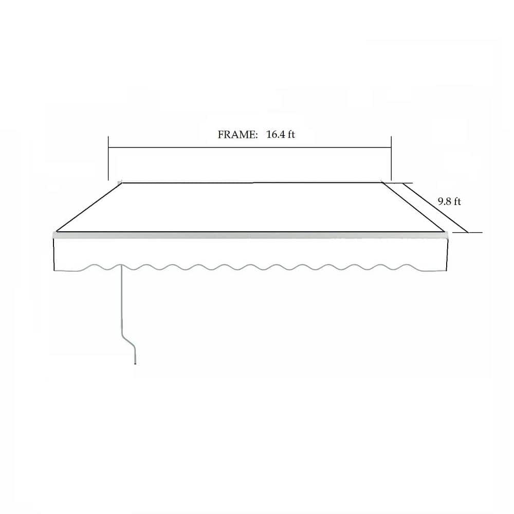 ALEKO 16' x 10' Black Motorized Retractable Patio Awning with White Frame