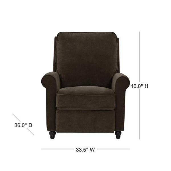 Prolounger Chocolate Brown Chenille Push Back Recliner Chair Rcl37 Brm89 Pb