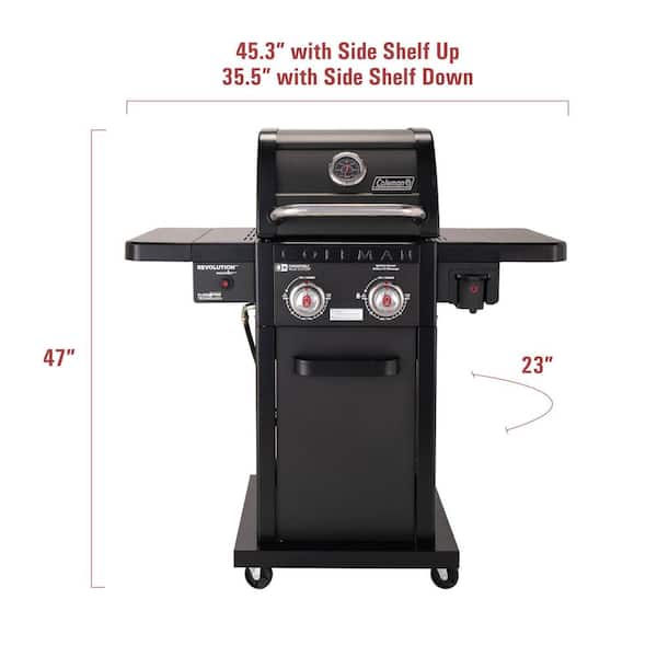 Coleman Revolution 2-Burner Gas BBQ Grill in Black with 440