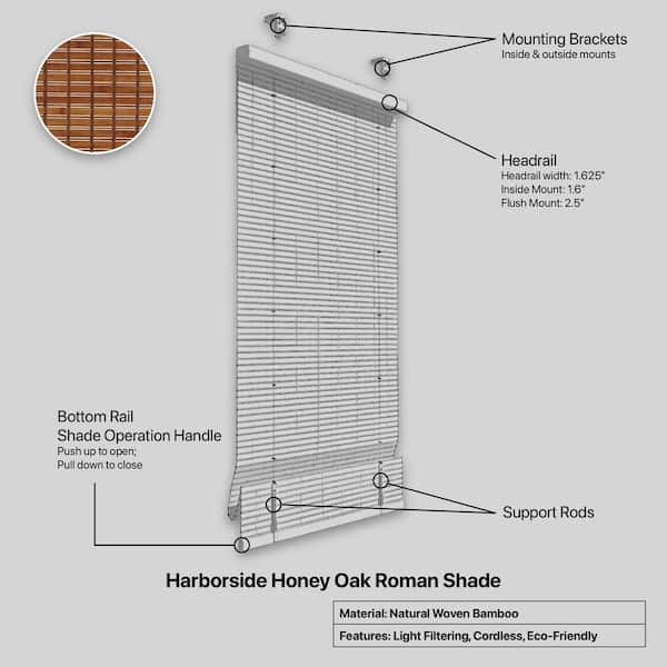Home Decorators Collection Harborside Honey Oak Light Filtering