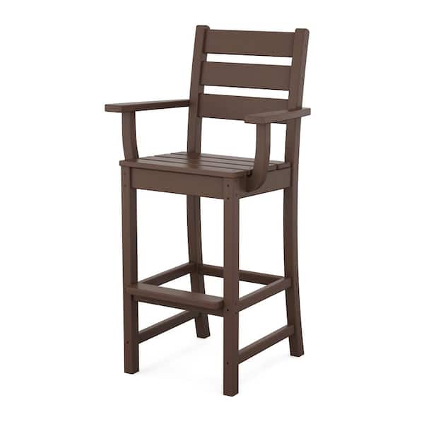 POLYWOOD Grant Park Bar Arm Chair in Mahogany TLD222MA The Home Depot
