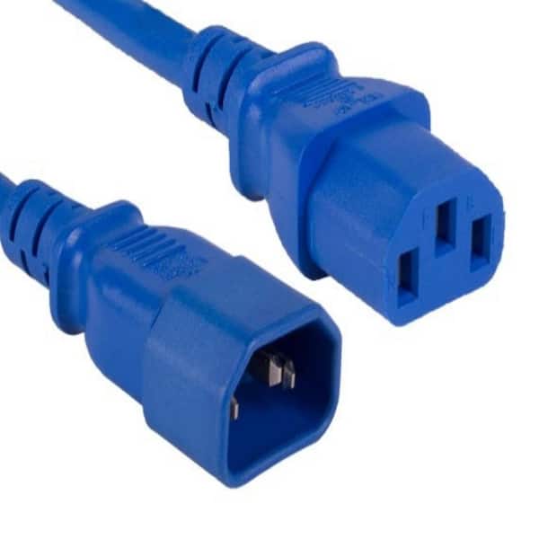 SANOXY 2 ft. 18 AWG Computer Power Extension Cord IEC320 C13 to IEC320 C14, Blue