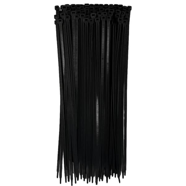 14 in. UV Resistant Nylon Cable Zip Tie Black 100-Pack Heavy Duty Wire Ties for Indoor and Outdoor Use