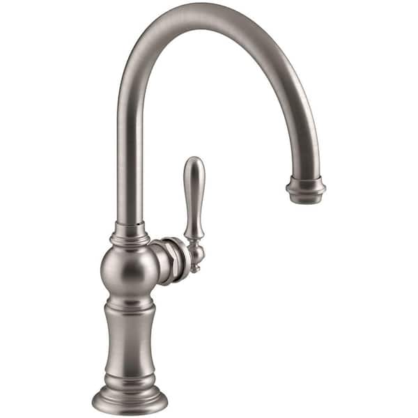 KOHLER Artifacts Swing Spout Single-Handle Standard Kitchen Faucet in Vibrant Stainless