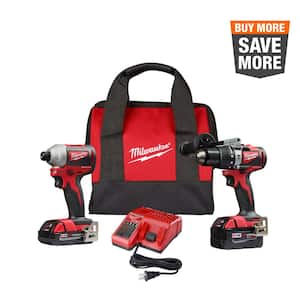 M18 18V Lithium-Ion Brushless Cordless Hammer Drill/Impact Combo Kit (2-Tool) with 2 Batteries, Charger and Bag