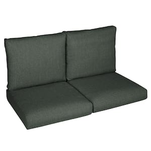 25 in. x 23 in. x 5 in. (4-Piece) Deep Seating Outdoor Loveseat Cushion in Sunbrella Cast Ivy