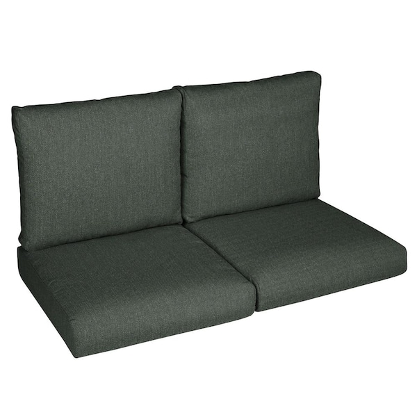 SORRA HOME 25 in. x 23 in. x 5 in. (4-Piece) Deep Seating Outdoor Loveseat Cushion in Sunbrella Cast Ivy