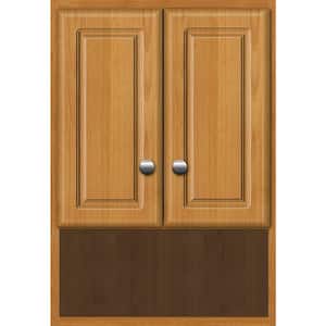 Ultraline 18 in. W x 8.5 in. D x 26 in. H Simplicity Wall Cabinet/Toilet Topper/Over the John in Natural Alder