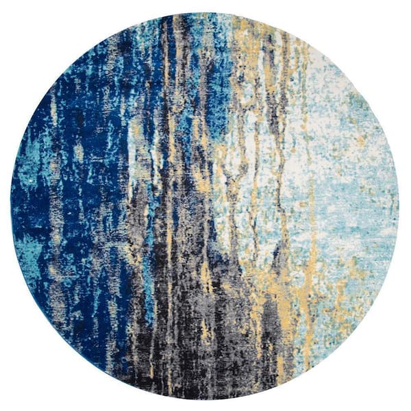 nuLOOM Katharina Modern Abstract Blue 10 ft. Round Rug