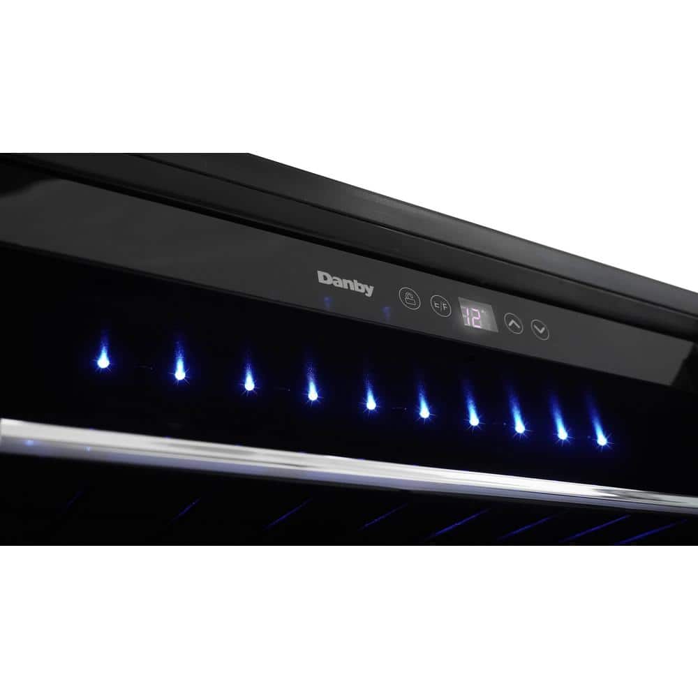 Stainless Steel Built-In 60 Bottle Wine Cooler with LED Lighting