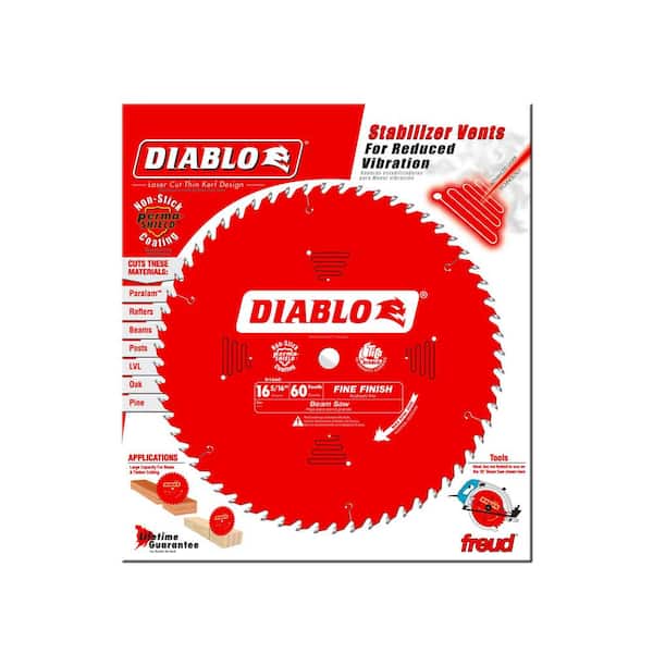 Diablo D1660X 16-5/16-Inch X 60-Tooth ATB Fine Finish Beam Saw Blade – Carbide-Tipped
