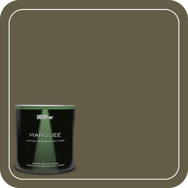 BEHR MARQUEE 1 qt. #MQ6-28 Crushed Oregano Semi-Gloss Enamel Exterior Paint & Primer