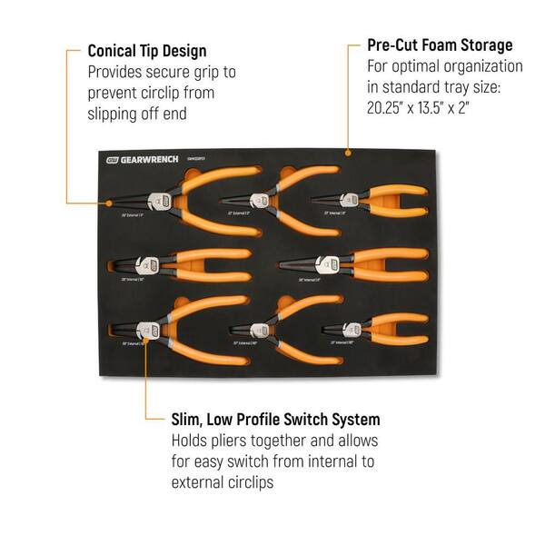 GEARWRENCH Fixed Joint Internal/External Snap Ring Pliers Set in