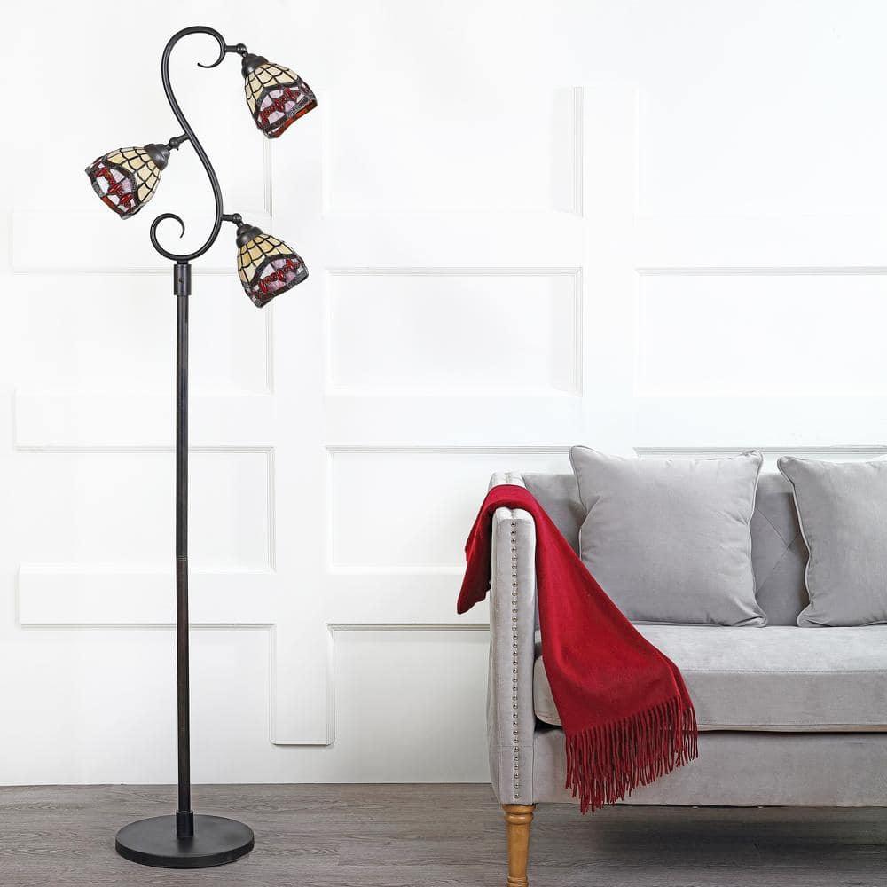 Walker Tiffany-Style 70.5" Bronze Multi-Light LED Floor Lamp