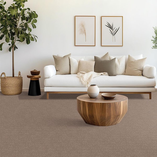 Waking Up II Harmony Gray 56 oz. Triexta Textured Installed Carpet