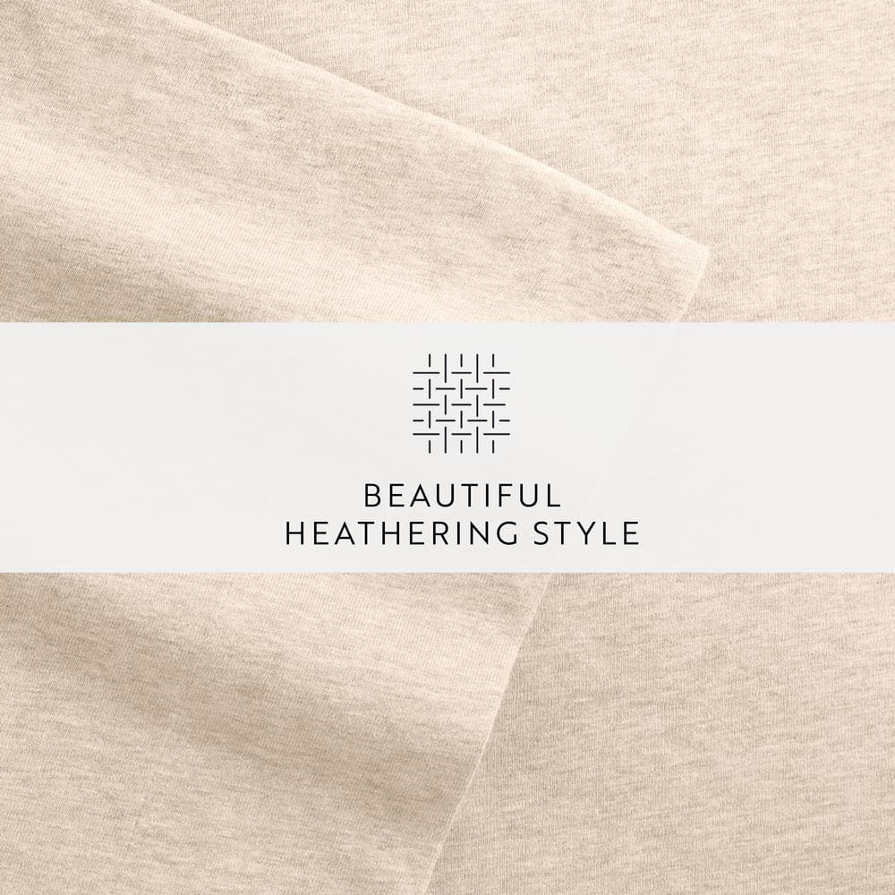 Oatmeal Twin Cotton Jersey Knit Sheet Set