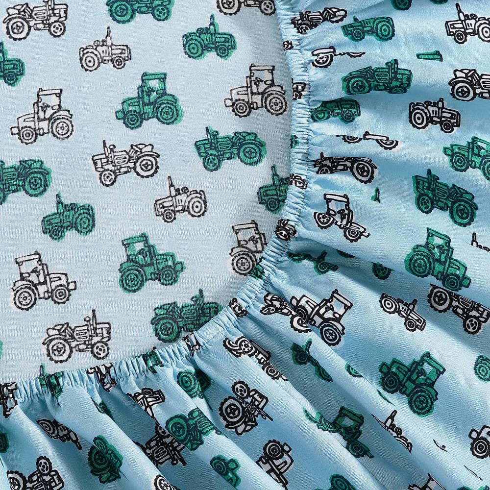 Blue Twin XL Cotton Polyester Microfiber Boys' Stripe Sheet Set