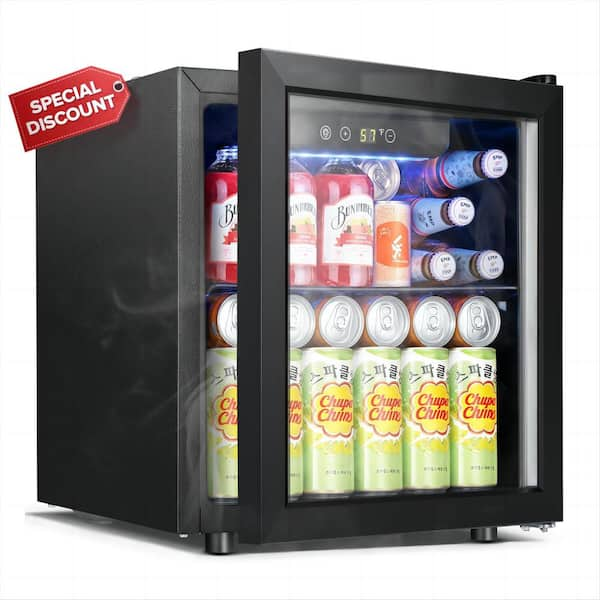 16.46 in. Single Zone 1.3 Cu.ft Beverage & Wine Cooler -12 Bottle & 48 Can in Black