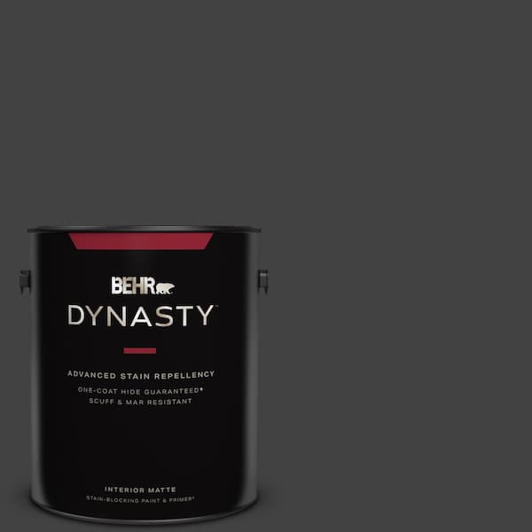 BEHR DYNASTY 1 gal. #BNC-38 Spade Black Matte Interior Stain-Blocking Paint & Primer